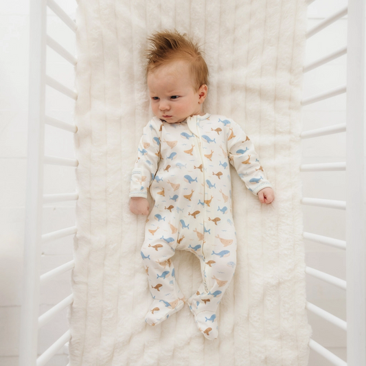 Whale Tales Zip Footie - Magnolia Baby