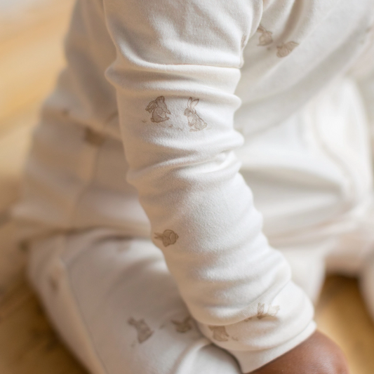 Bunny Peyton Footed Sleeper - Colored Organics