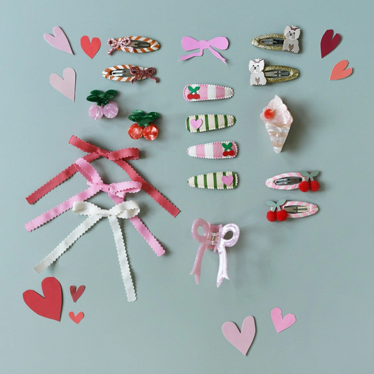 Stripy Glitter Bow Clips - Rockahula