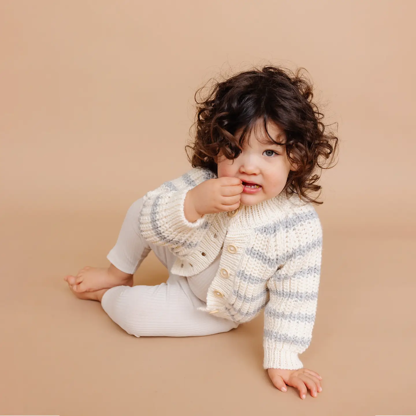 Bowie Gray Stripe Cardigan - The Blueberry Hill
