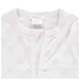 Pink Teddy Bear Zipper Footie - Pimalu