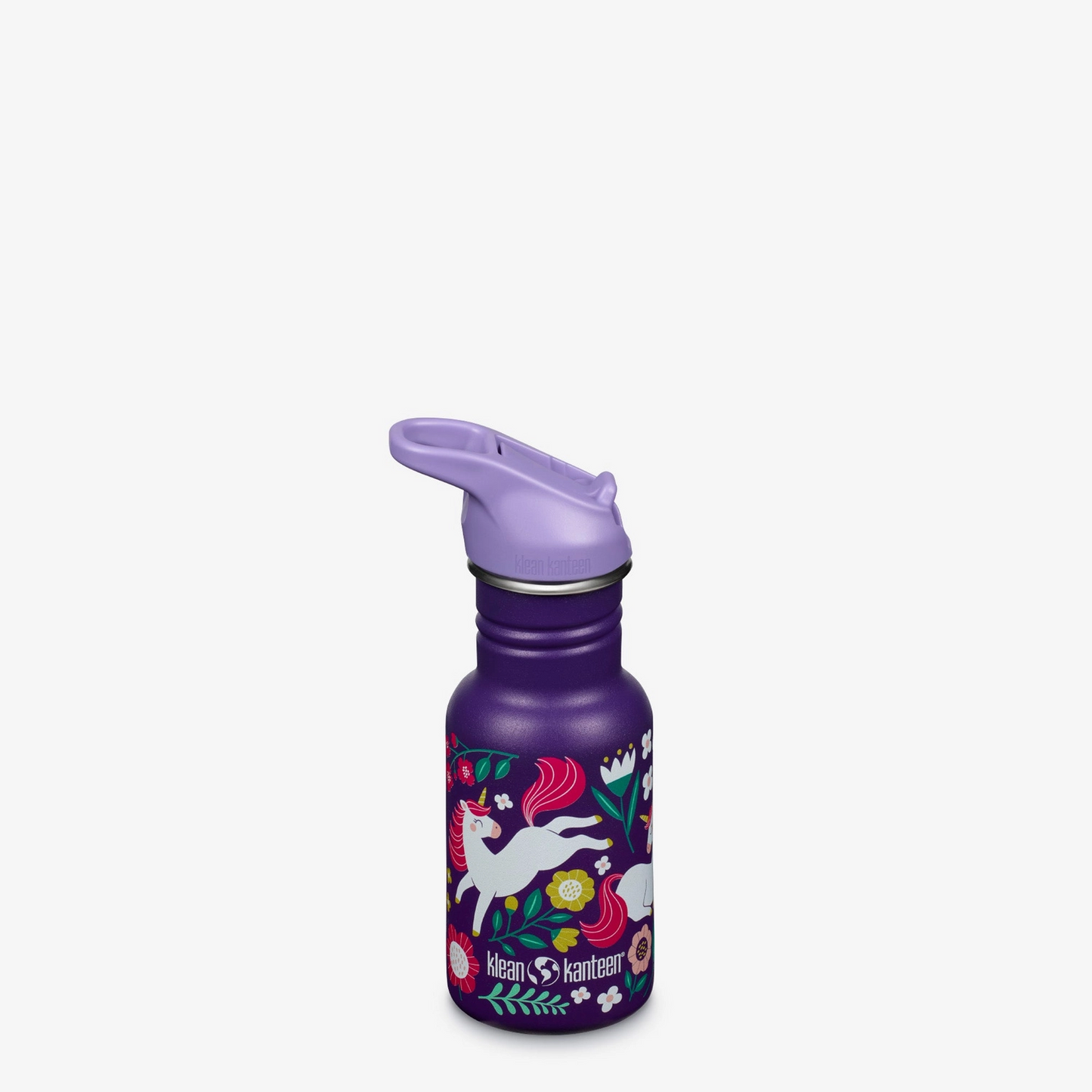 Purple Leaping Unicorns 12oz Classic with Flip Seal - Klean Kanteen