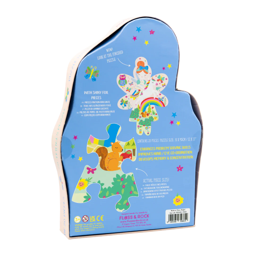 Rainbow Fairy Shaped Jigsaw Puzzle - Floss and Rock