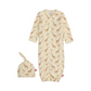 Cream Jolie Giraffe Open Bottom Gown & Hat - Magnetic Me