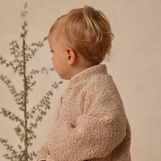 Oat Shearling Zip Jacket - Quincy Mae
