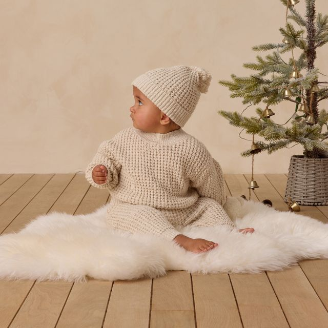 Natural Chunky Knit Sweater - Quincy Mae