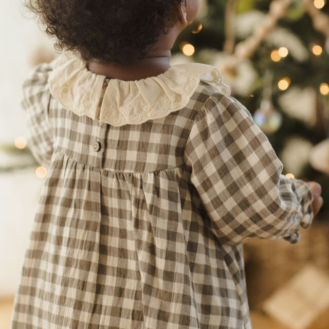 Forest Check Callie Dress - Quincy Mae