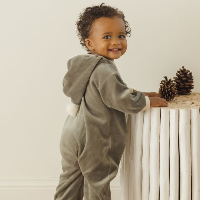 Forest Velour Zip Jumpsuit - Quincy Mae