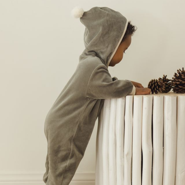 Forest Velour Zip Jumpsuit - Quincy Mae