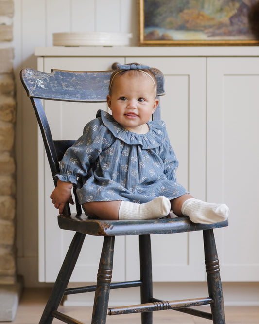 Blue Floral Isla Dress - Quincy Mae