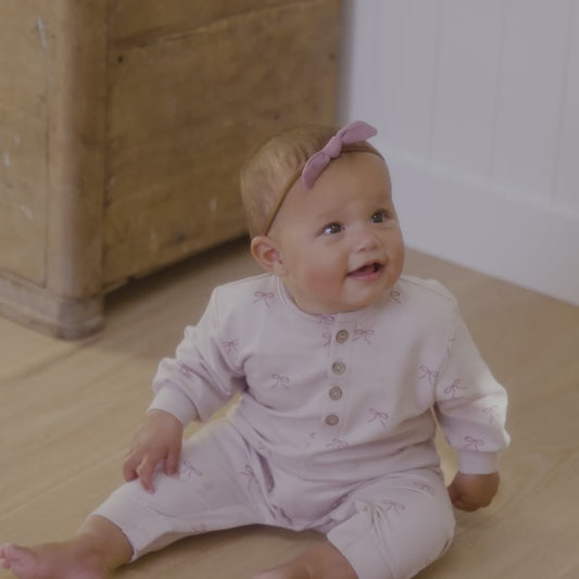 Bows Relaxed Fleece Jumpsuit - Quincy Mae