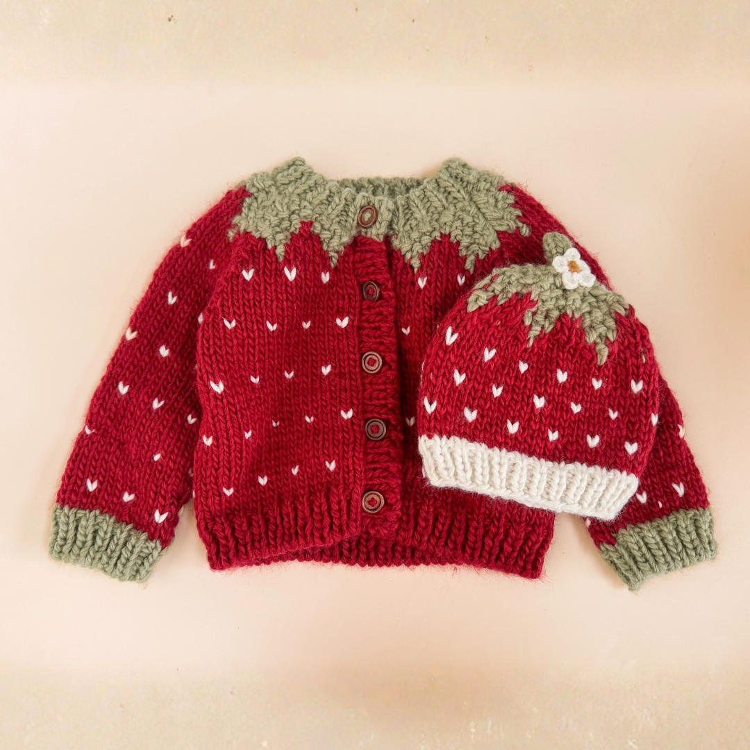 Strawberry Cardigan - The Blueberry Hill