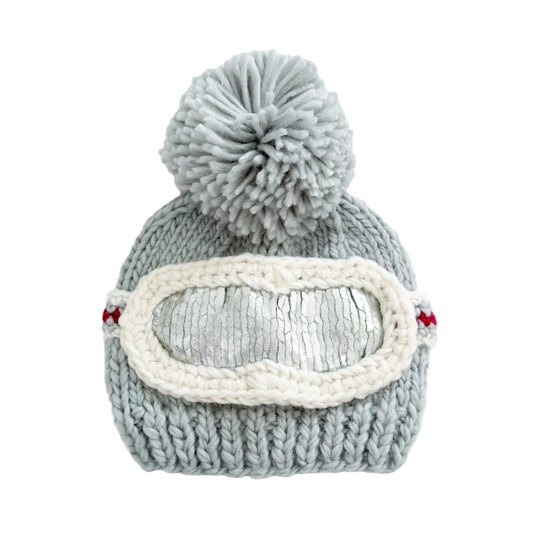 Bowie Gray Ski Goggles Beanie - The Blueberry Hill