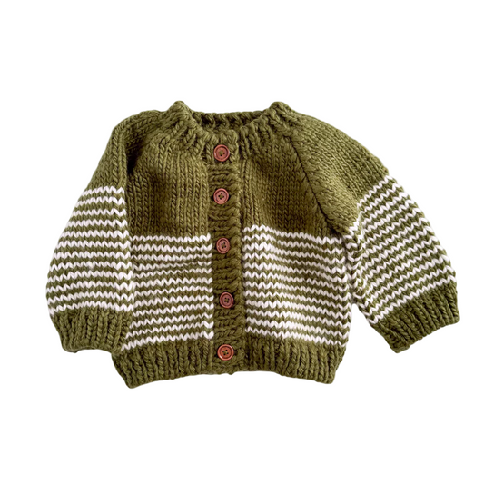 Moss Striped Cardigan - The Blueberry Hill