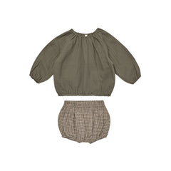 Forest Cinch Long Sleeve Tee + Bloomer Set - Quincy Mae
