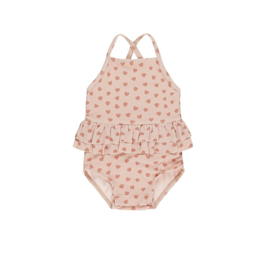 Hearts Ruffled Swimsuit - Quincy Mae