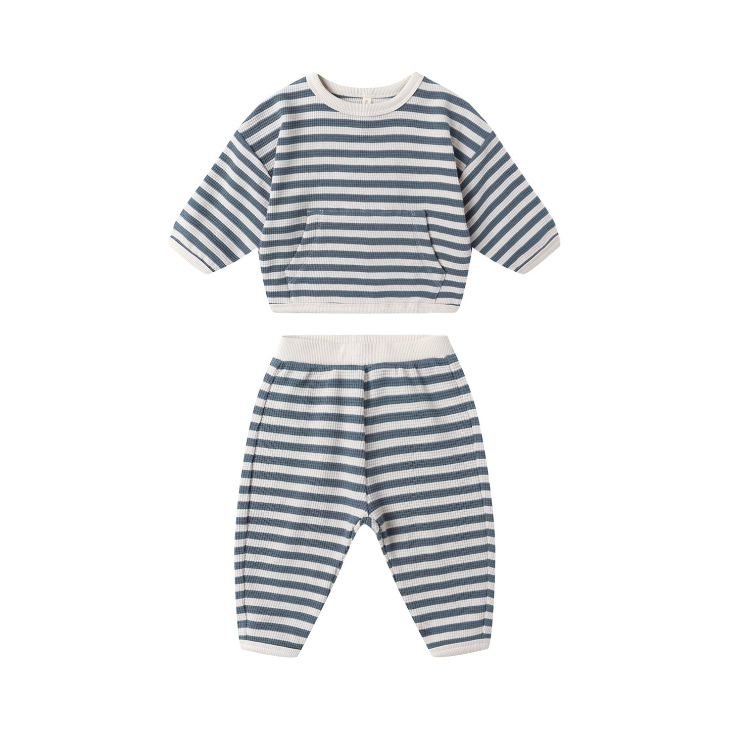 Ocean Stripe Waffle Slouch Set - Quincy Mae