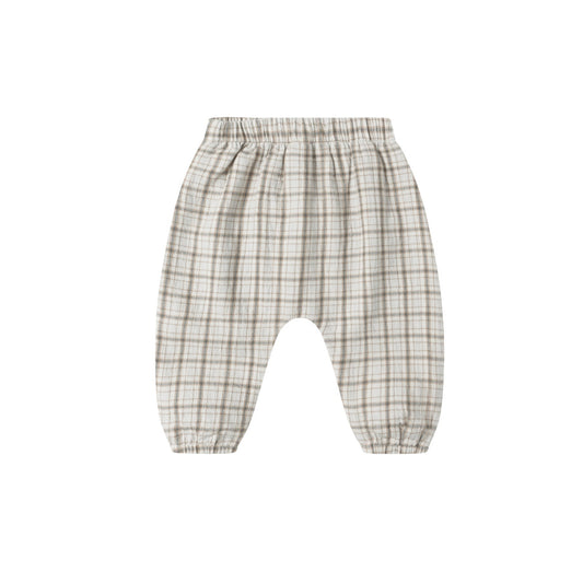 Blue Gingham Woven Pant - Quincy Mae