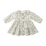 Green Floral Ruffle Collar Button Dress - Quincy Mae
