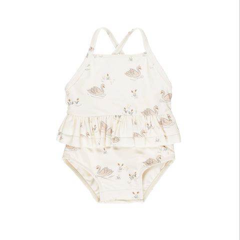 Swans Ruffled Swimsuit - Quincy Mae