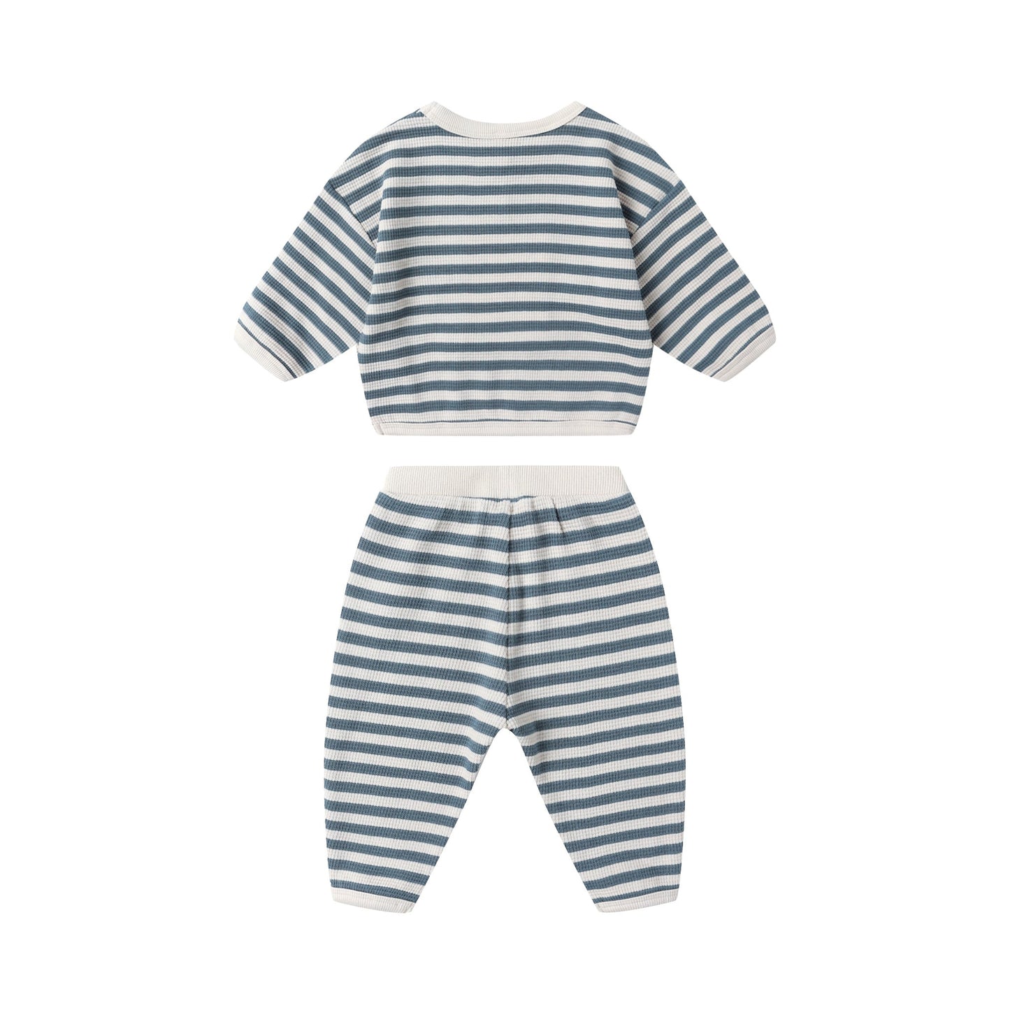 Ocean Stripe Waffle Slouch Set - Quincy Mae