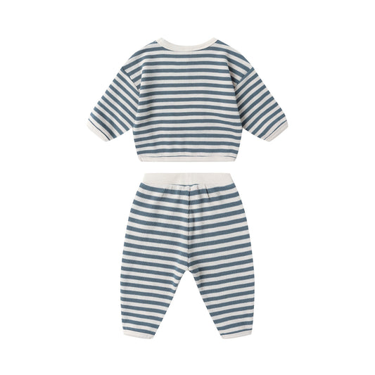 Ocean Stripe Waffle Slouch Set - Quincy Mae