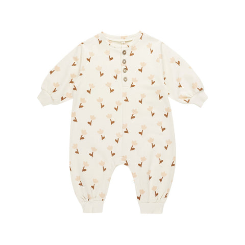 Tulips Relaxed Fleece Jumpsuit - Quincy Mae