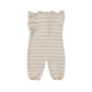 Heathered Oat Stripe Mira Knit Romper - Quincy Mae