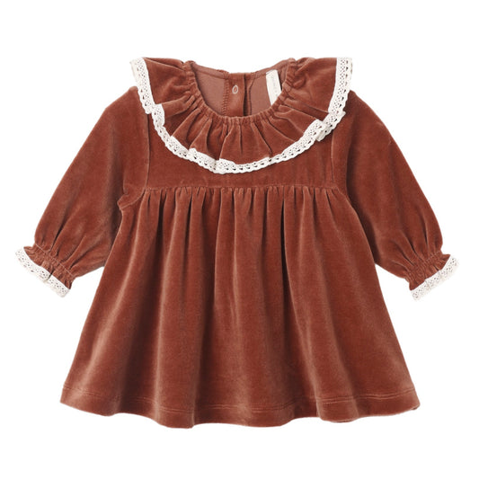 Redwood Velour Dress - Quincy Mae