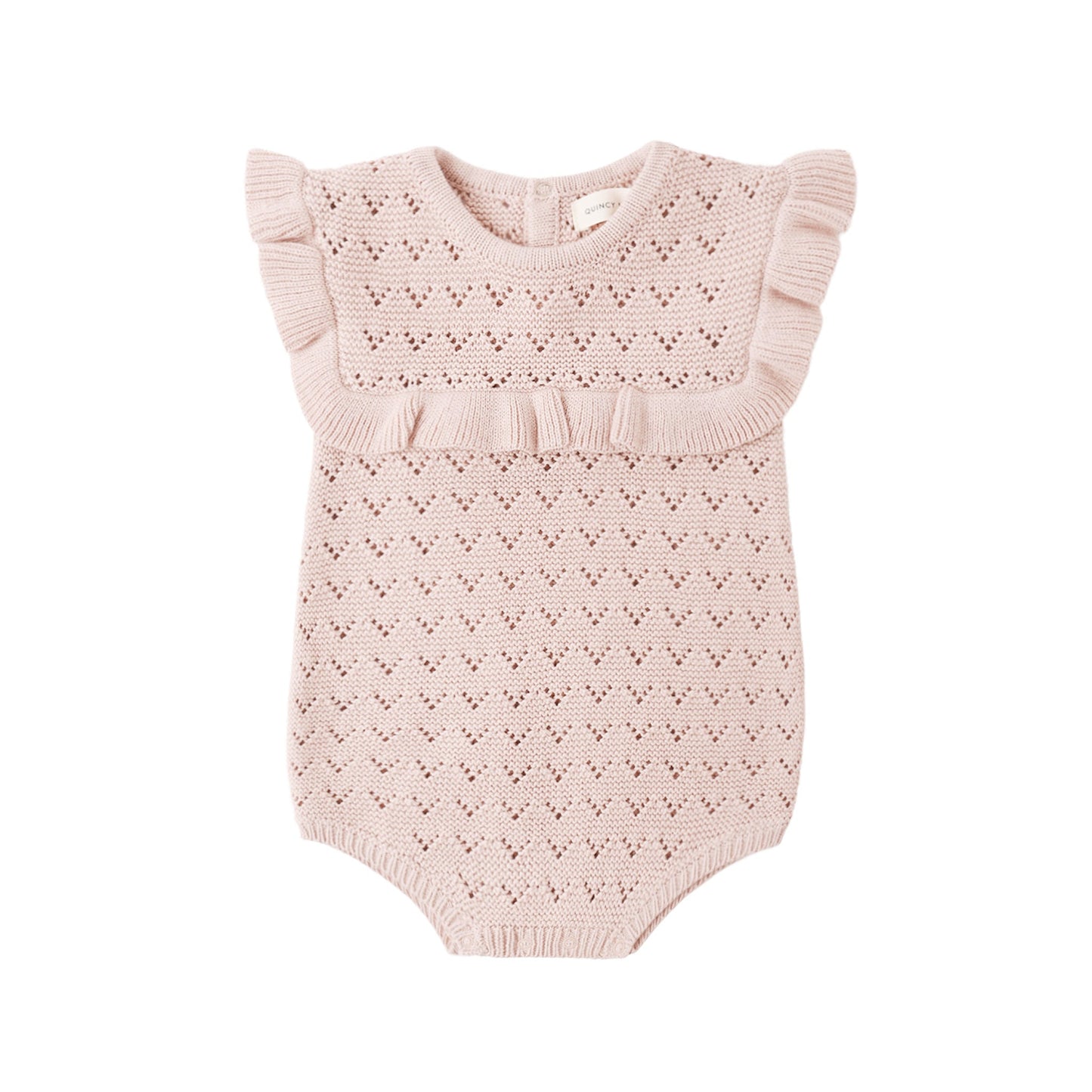 Blush Pointelle Ruffle Romper - Quincy Mae