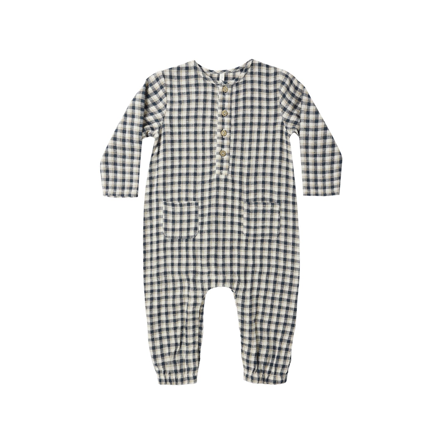 Navy Check Woven Jumpsuit - Rylee & Cru
