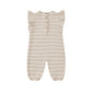 Heathered Oat Stripe Mira Knit Romper - Quincy Mae