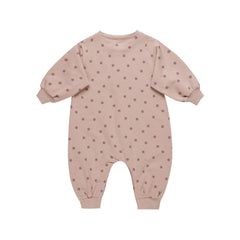 Polka Dot Relaxed Fleece Jumpsuit - Quincy Mae