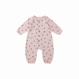 Hearts Waffle Long Sleeve Jumpsuit - Quincy Mae