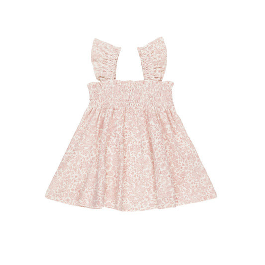 Pink Blossom Smocked Jersey Dress - Quincy Mae