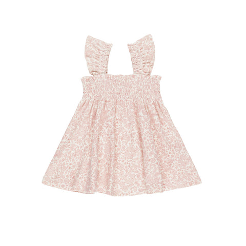 Pink Blossom Smocked Jersey Dress - Quincy Mae