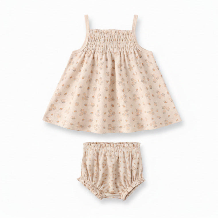 Strawberries Smocked Tank + Bloomers - Quincy Mae