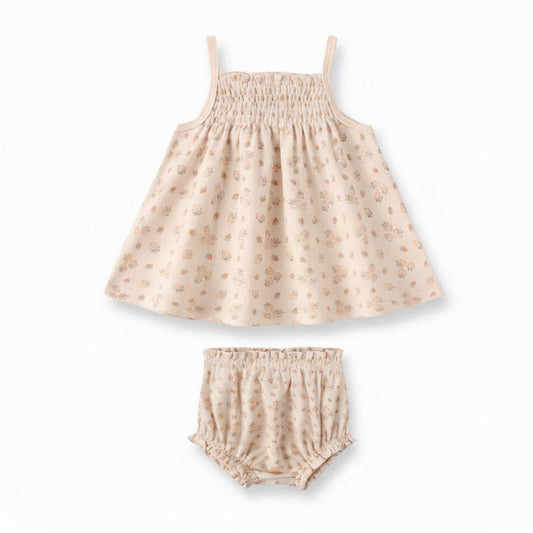 Strawberries Smocked Tank + Bloomers - Quincy Mae