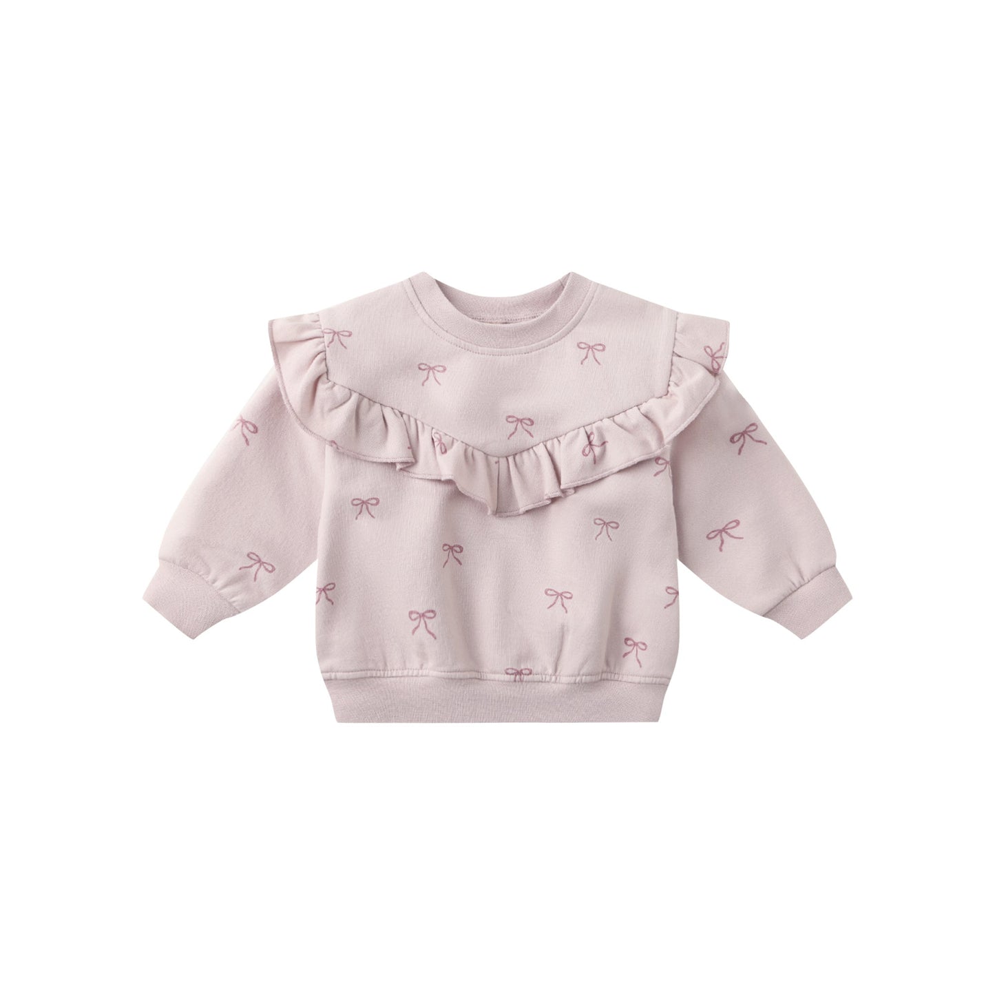 Bows Ruffle Fleece Sweatshirt - Quincy Mae