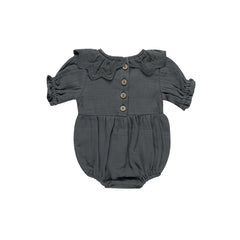 Indigo Collared Romper - Quincy Mae