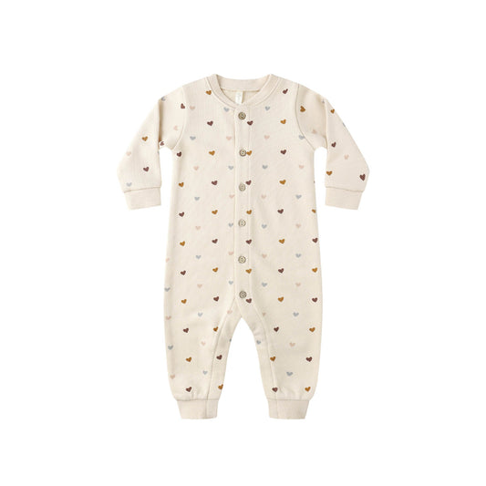 Hearts Button Down Jumpsuit - Rylee & Cru