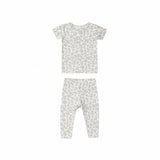Blue Floral Short Sleeve Bamboo Set - Quincy Mae