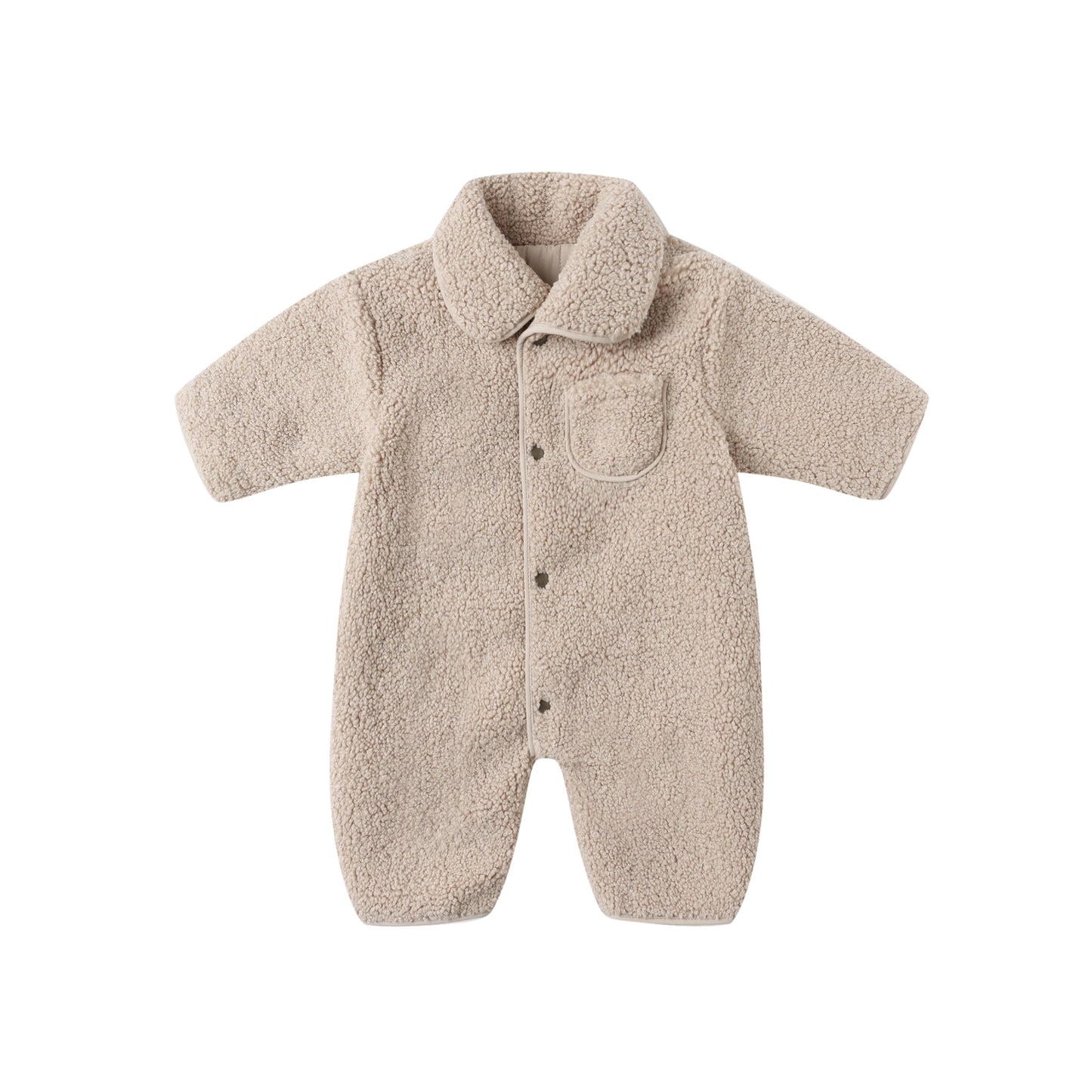 Oat Shearling Jumpsuit - Quincy Mae