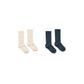 Natural & Navy Ribbed Sock Pack - Rylee + Cru