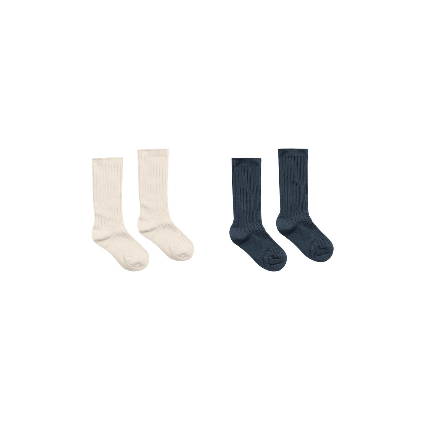 Natural & Navy Ribbed Sock Pack - Rylee + Cru