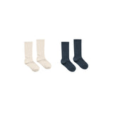 Natural & Navy Ribbed Sock Pack - Rylee + Cru