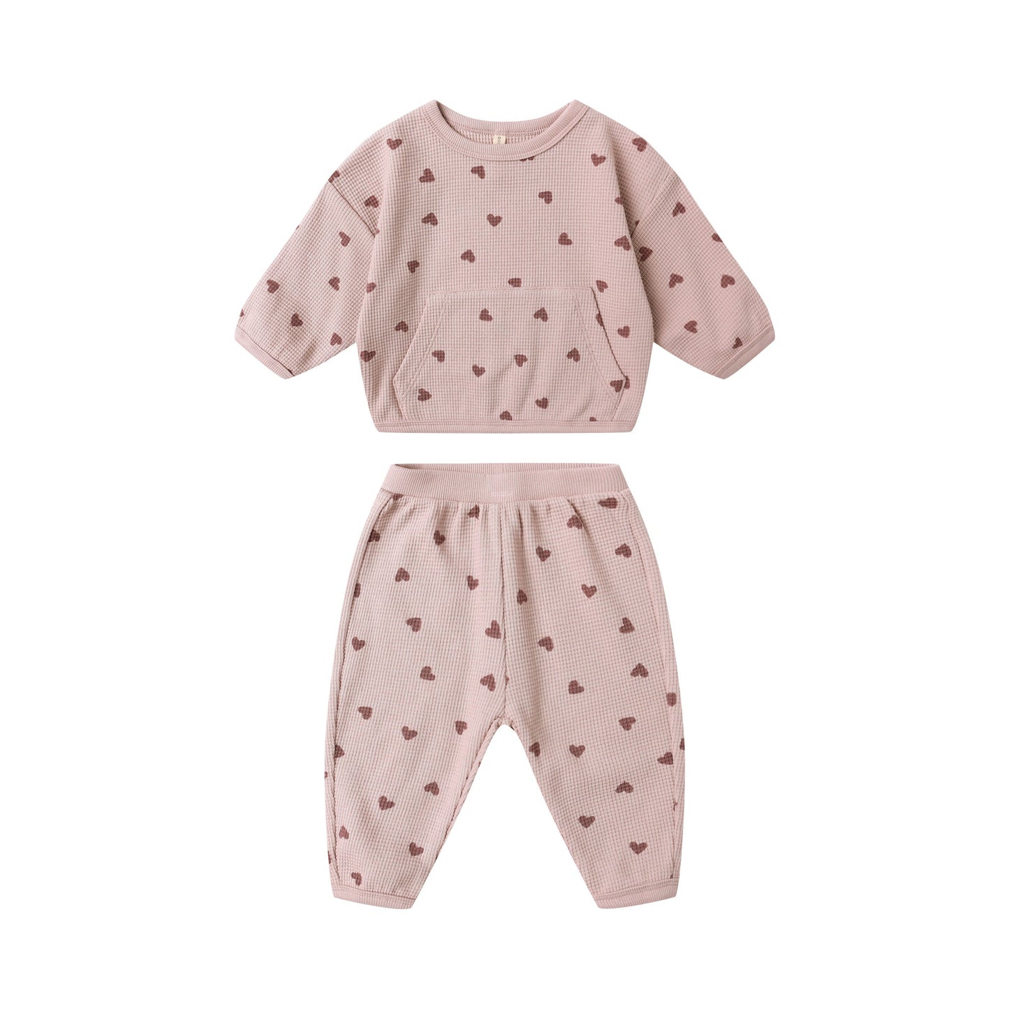 Hearts Waffle Slouch Set - Quincy Mae