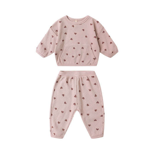 Hearts Waffle Slouch Set - Quincy Mae