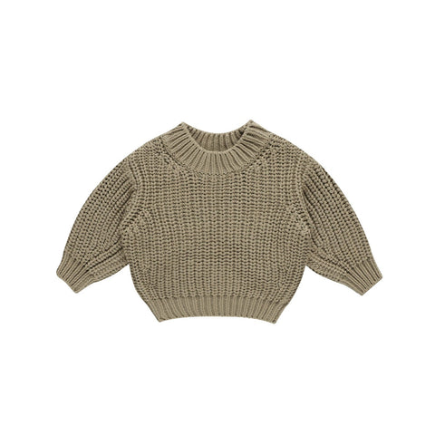 Olive Chunky Knit Sweater - Quincy Mae