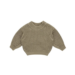 Olive Chunky Knit Sweater - Quincy Mae